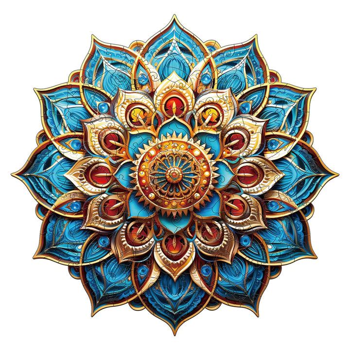 Blue Mandala - Wooden Jigsaw Puzzle