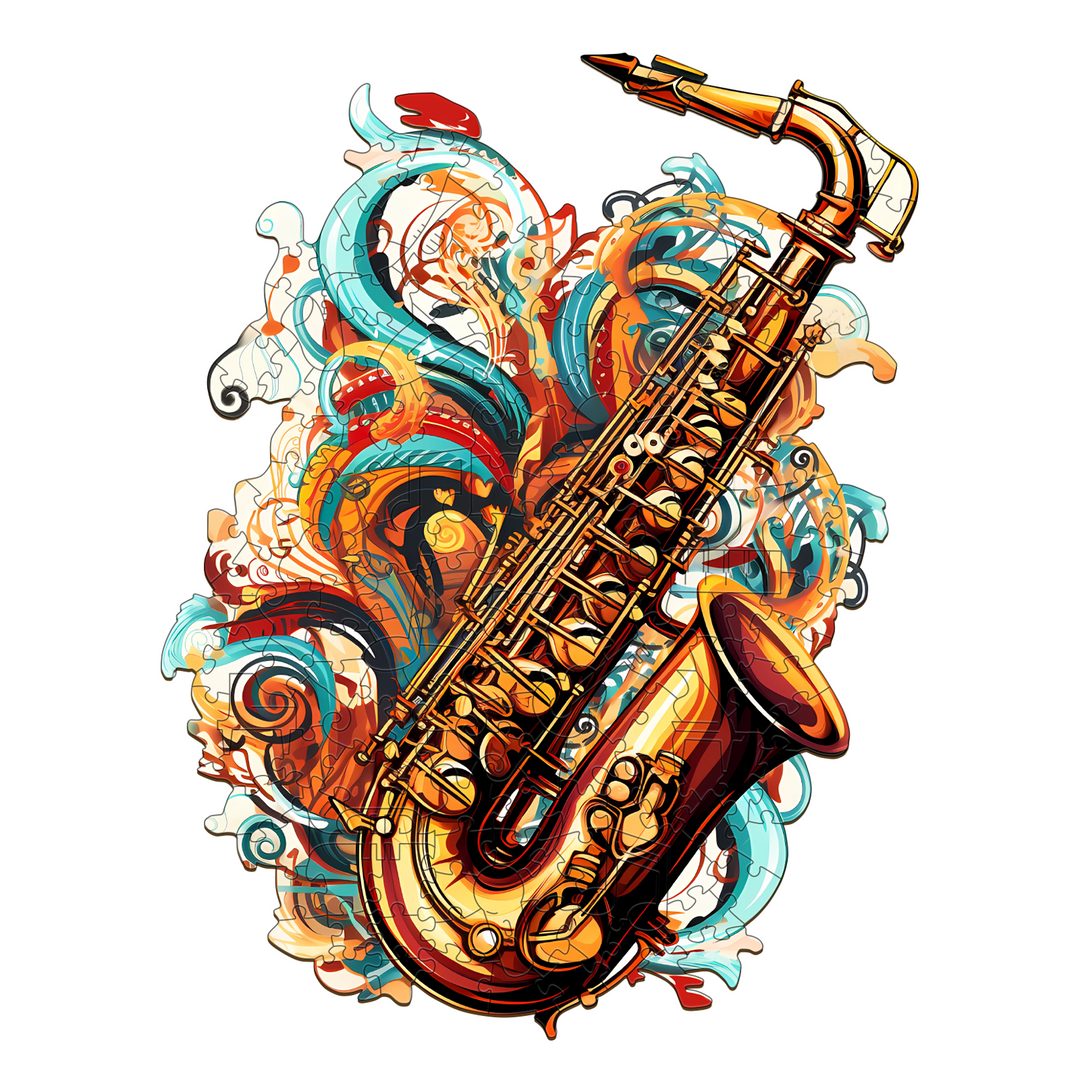 Melodious Saxophone  - Wooden Jigsaw Puzzle