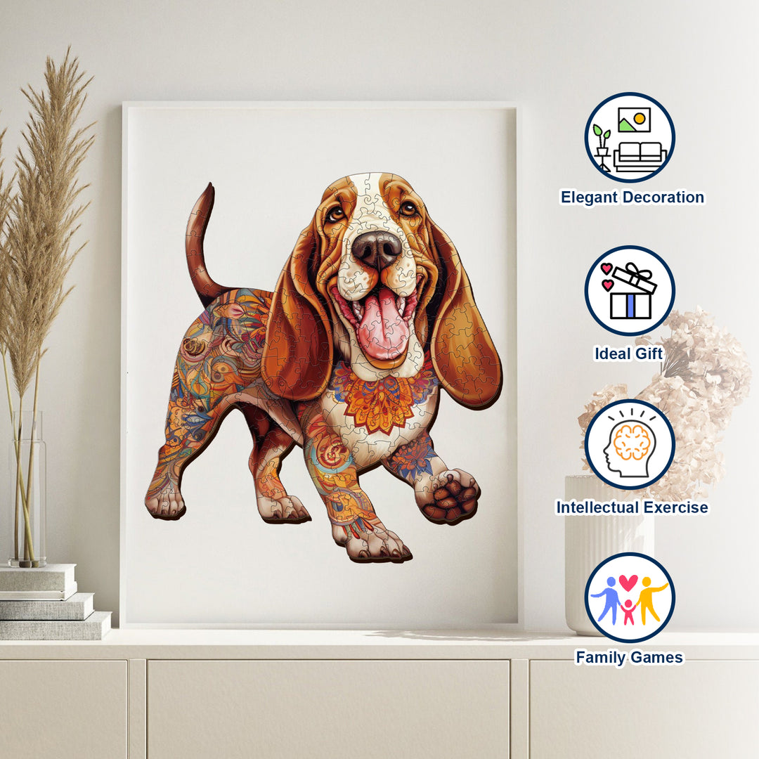 Basset Hound - Wooden Jigsaw Puzzle