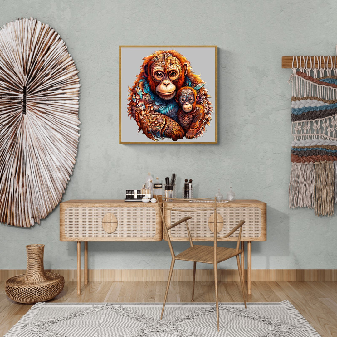 Parent-child Orangutan - Wooden Jigsaw Puzzle