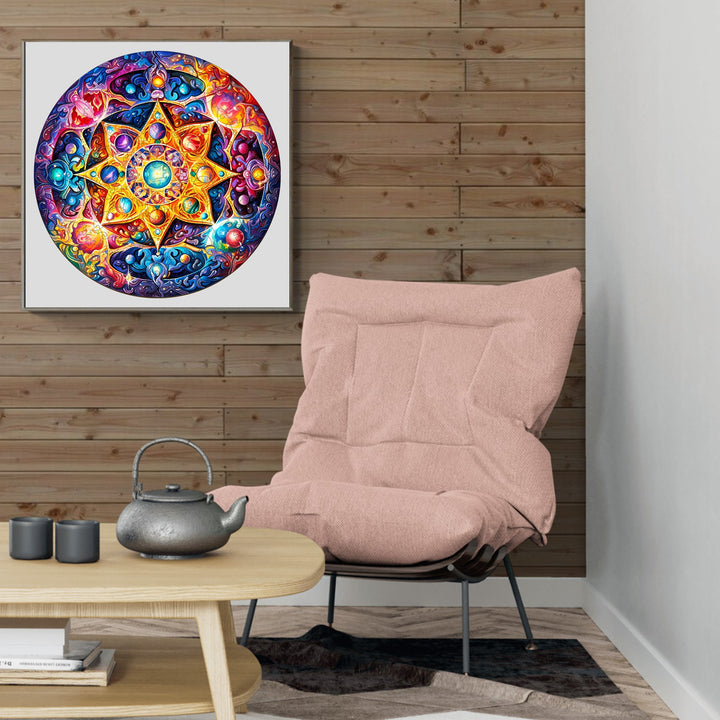 Planet Mandala - Wooden Jigsaw Puzzle