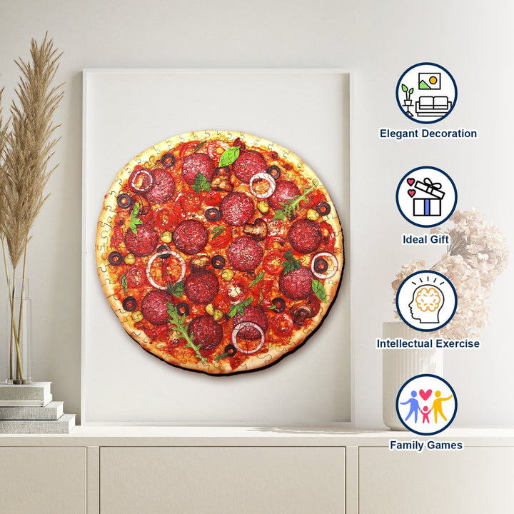 Salami Pizza - Wooden Jigsaw Puzzle