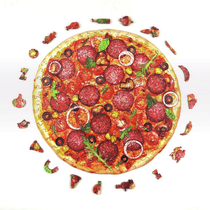 Salami Pizza - Wooden Jigsaw Puzzle