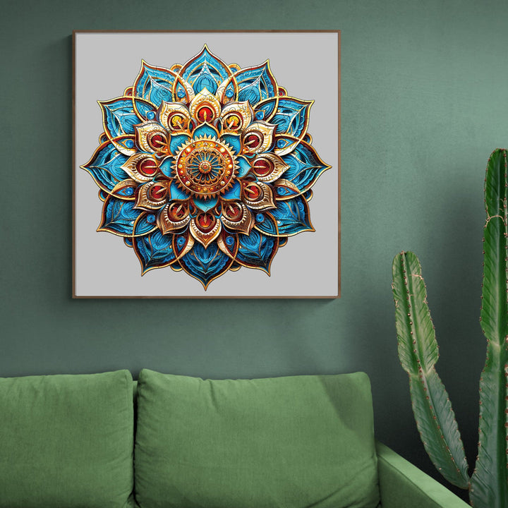 Blue Mandala - Wooden Jigsaw Puzzle