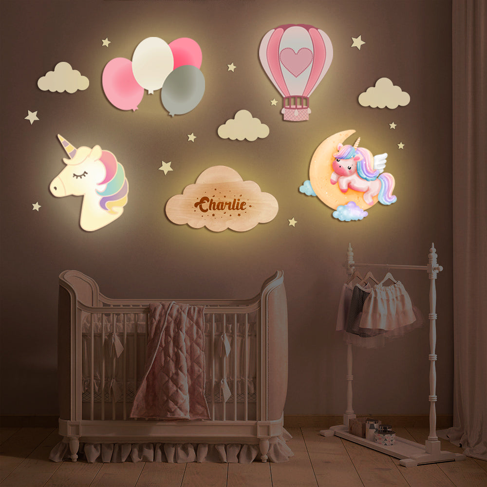 Create Your Own Wooden Baby's Room Wall Light Set