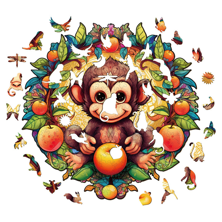 Happy Monkey - Wooden Jigsaw Puzzle