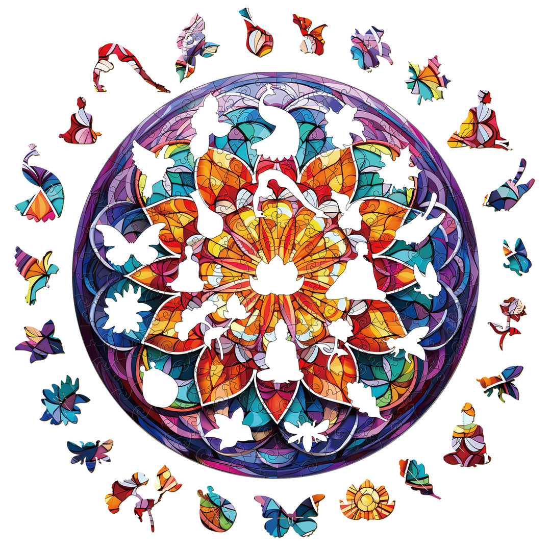 Mandala Church Glass - Wooden Jigsaw Puzzle