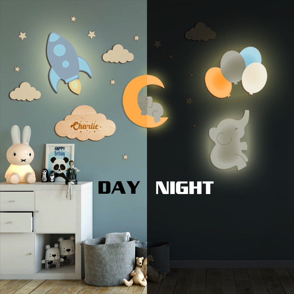 Create Your Own Wooden Baby's Room Wall Light Set