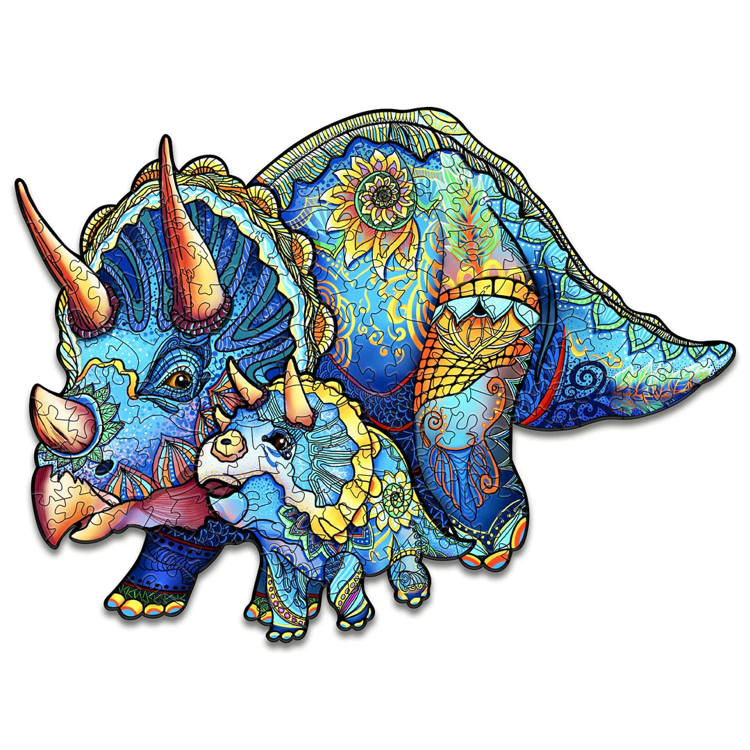 Parent-child Triceratops - Wooden Jigsaw Puzzle