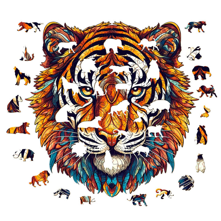 Brave Tiger - Wooden Jigsaw Puzzle