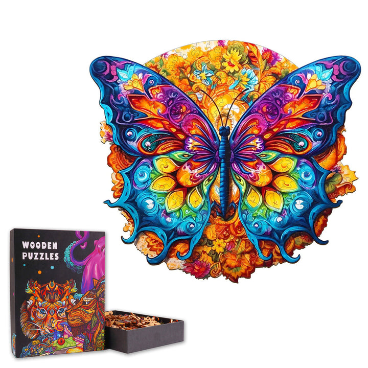 Butterfly & Mandala - Wooden Jigsaw Puzzle