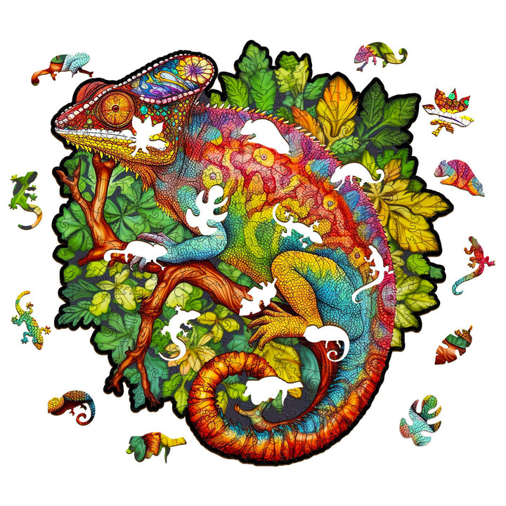 Colorful Chameleon - Wooden Jigsaw Puzzle