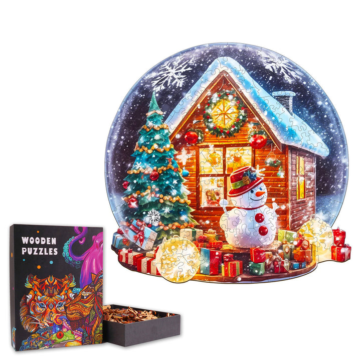Christmas Cottage - Wooden Jigsaw Puzzle