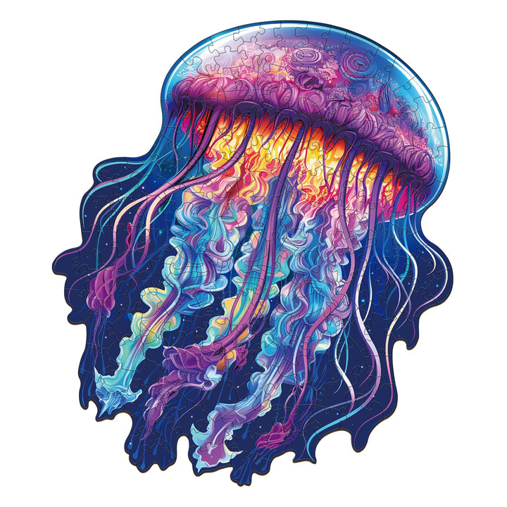 Colored Jellyfish - Wooden  Jigsaw Puzzle