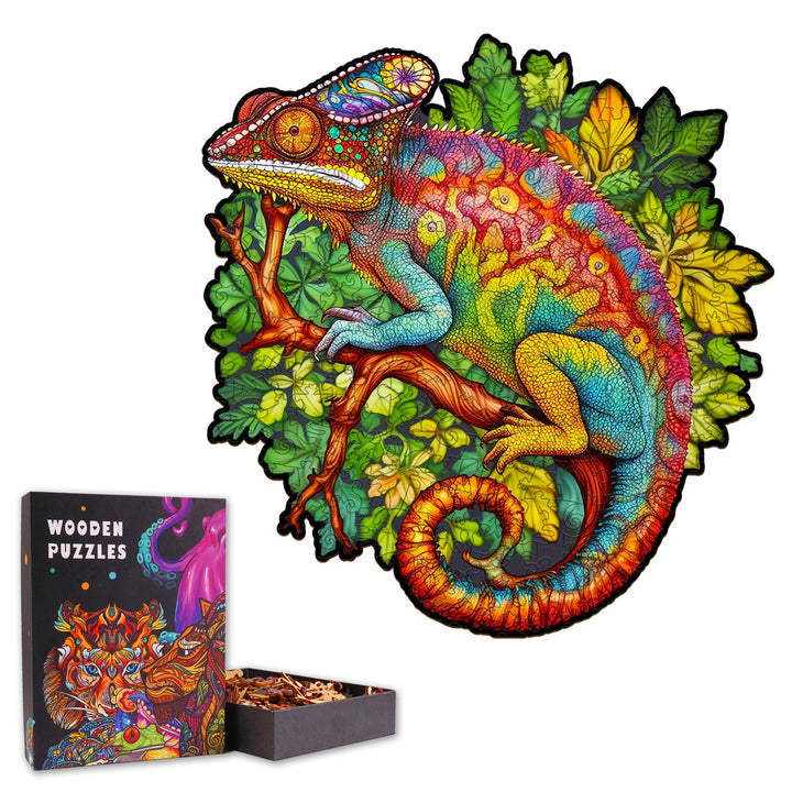 Colorful Chameleon - Wooden Jigsaw Puzzle