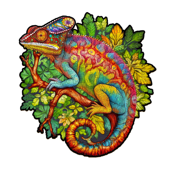 Colorful Chameleon - Wooden Jigsaw Puzzle