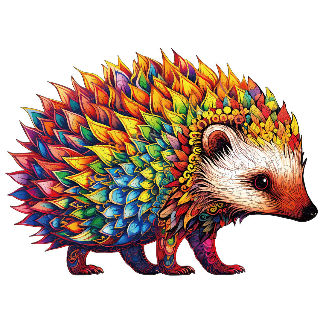 Colorful Hedgehog - Wooden Jigsaw Puzzle