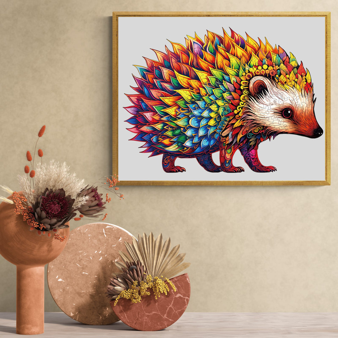 Colorful Hedgehog - Wooden Jigsaw Puzzle