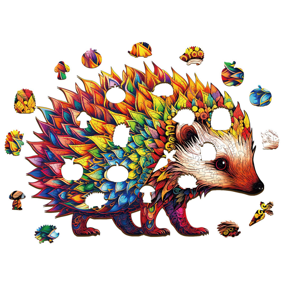 Colorful Hedgehog - Wooden Jigsaw Puzzle