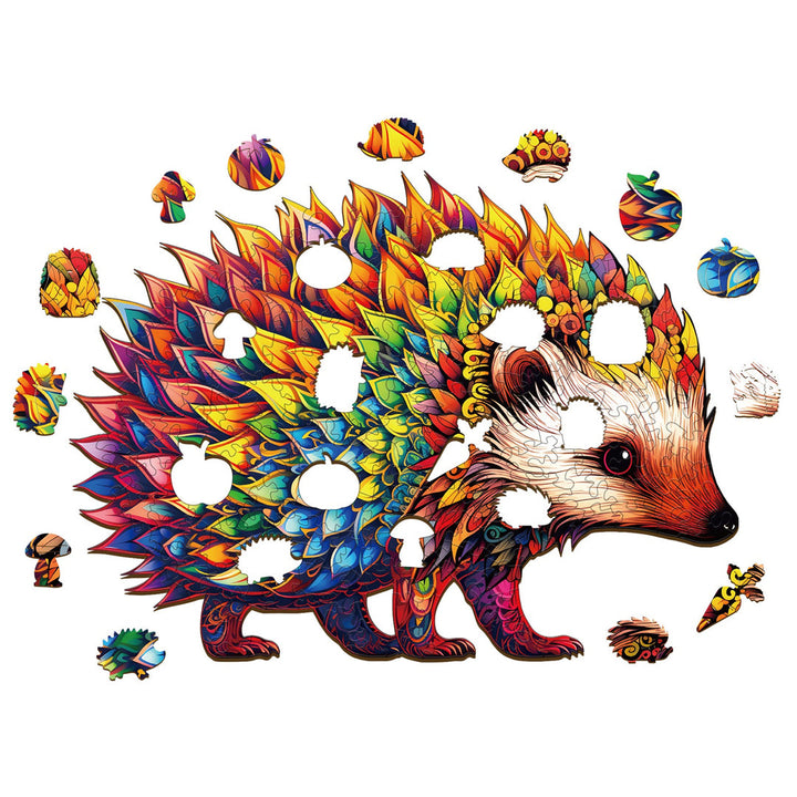 Colorful Hedgehog - Wooden Jigsaw Puzzle