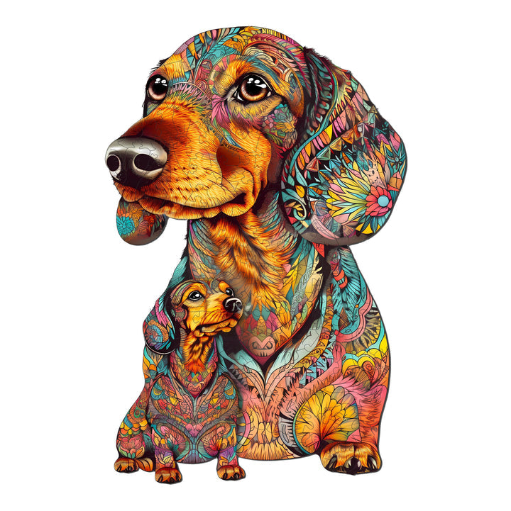 Dachshund Family  - Wooden Jigsaw Puzzle