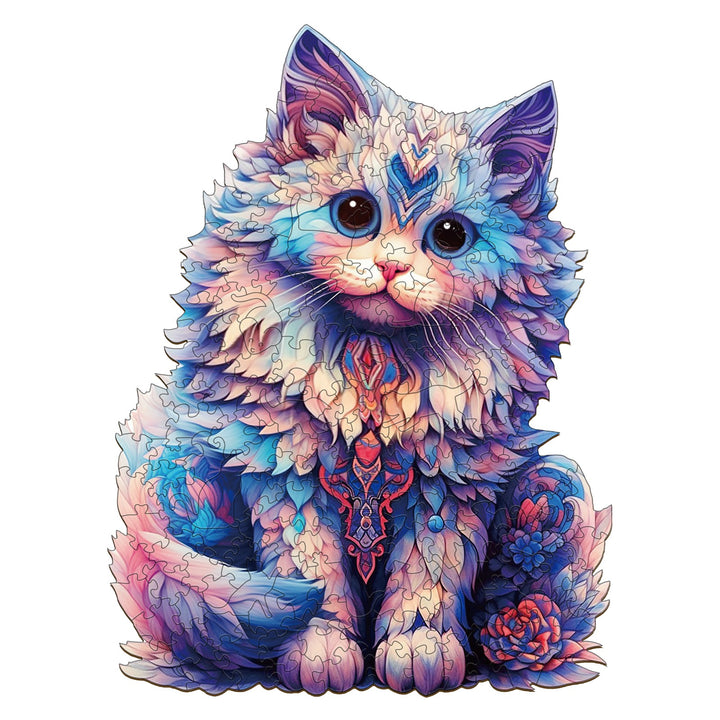 Floral Ragdoll Cat - Wooden Jigsaw Puzzle