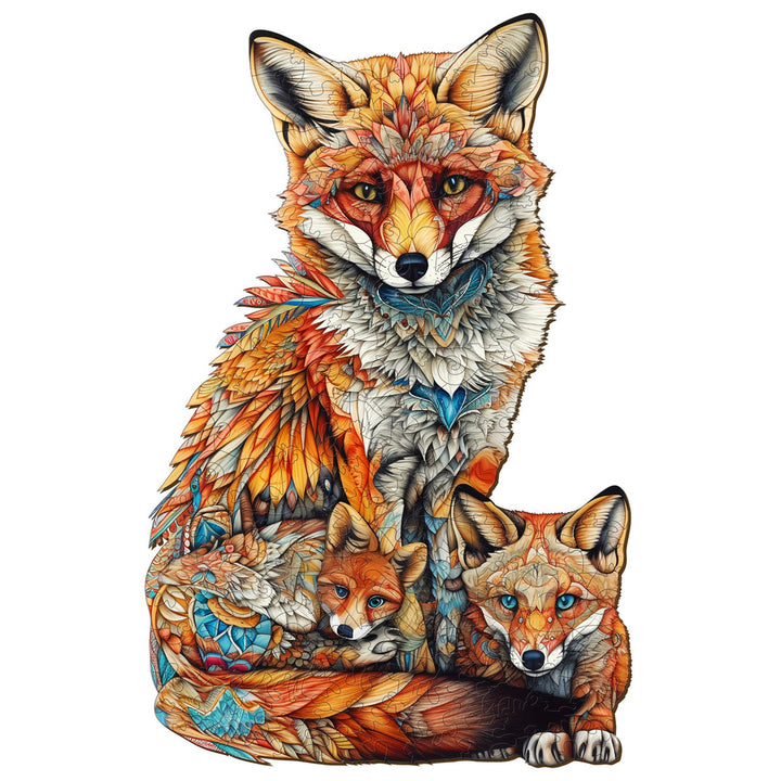 Fox Family - Wooden Jigsaw Puzzle