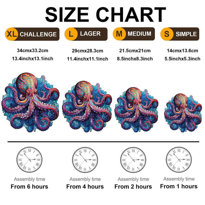 Deep Sea Giant Octopus - Wooden Jigsaw Puzzle