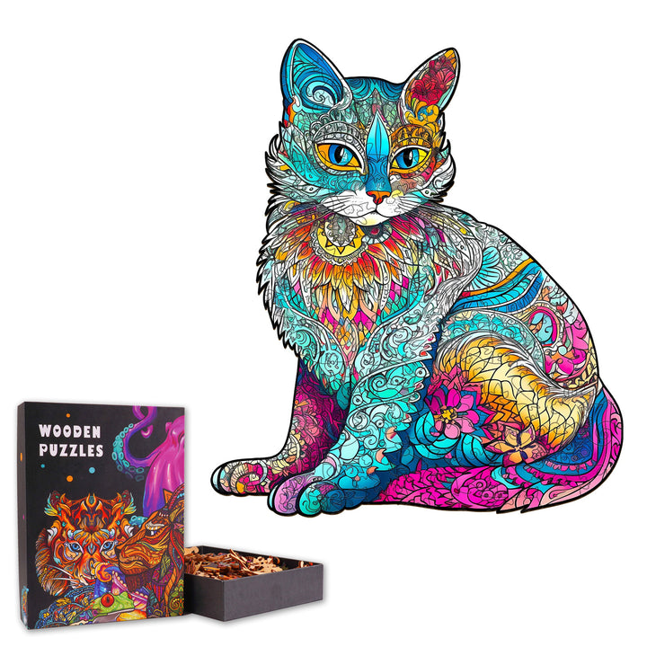 Graceful Cat  - Wooden Jigsaw Puzzle