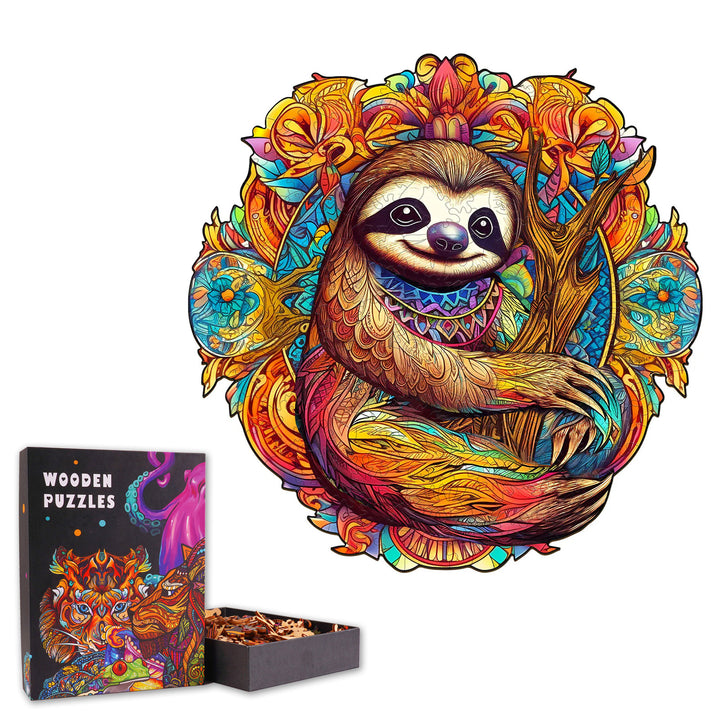 Happy Sloth - Wooden Jigsaw Puzzle