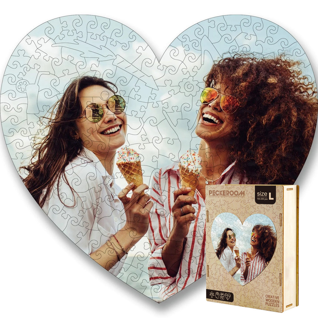 Heart Shaped Personalized Photo Wooden Puzzle for Lovely Memories