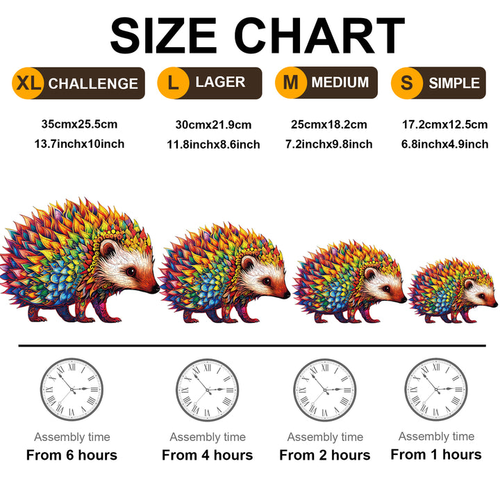 Colorful Hedgehog - Wooden Jigsaw Puzzle