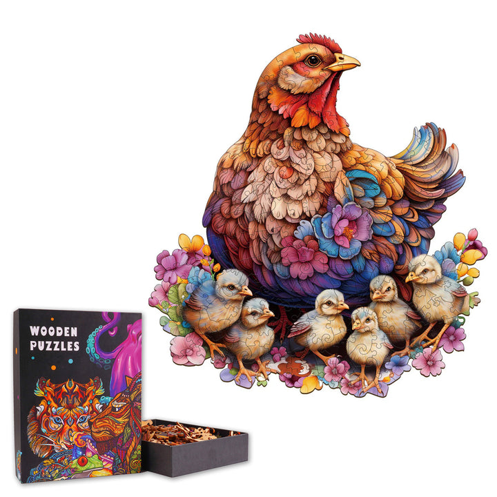 Hens And Chicks - Wooden Jigsaw Puzzle
