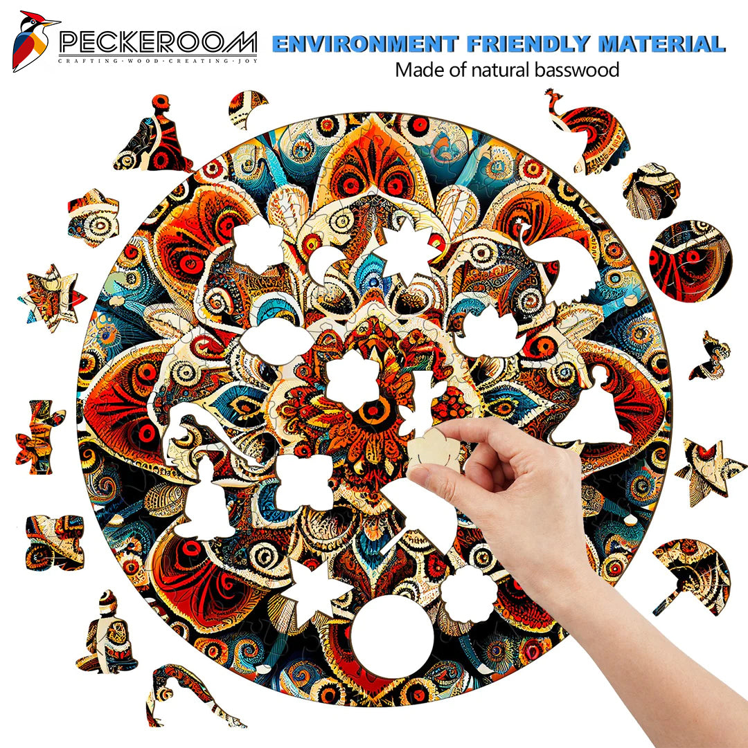 Coloring Mandala - Wooden Jigsaw Puzzle