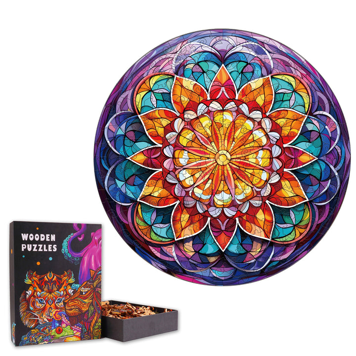 Mandala Church Glass - Wooden Jigsaw Puzzle