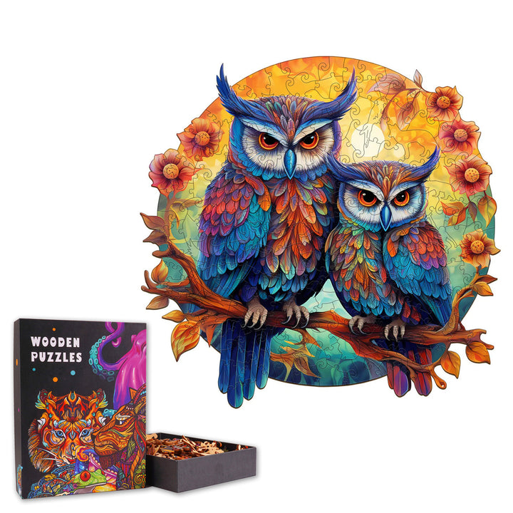 Mandala Owls - Wooden Jigsaw Puzzle