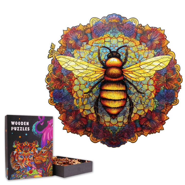 Mandala & Honey Bee - Wooden Jigsaw Puzzle