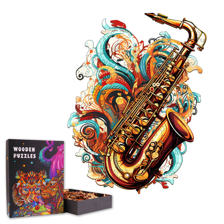 Melodious Saxophone  - Wooden Jigsaw Puzzle