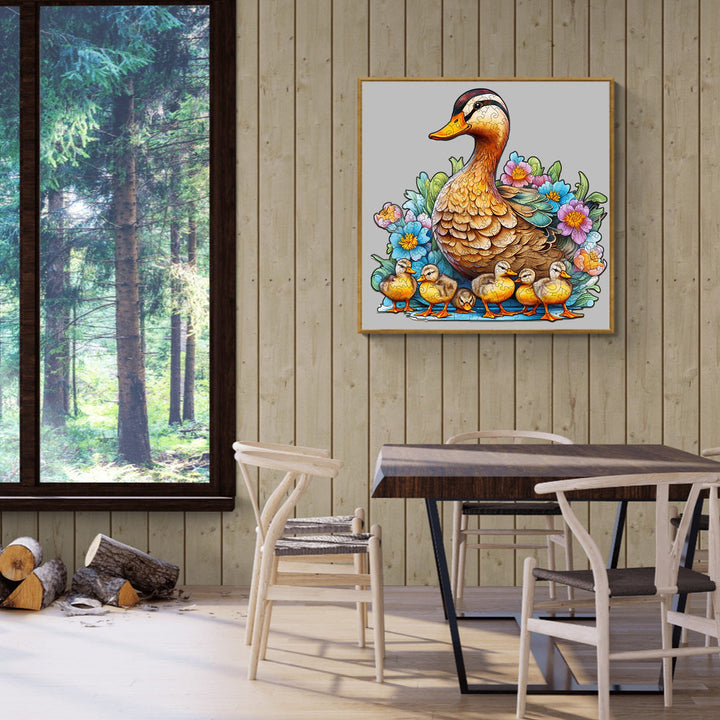 Mama Duck and Her Ducklings - Wooden Jigsaw Puzzle