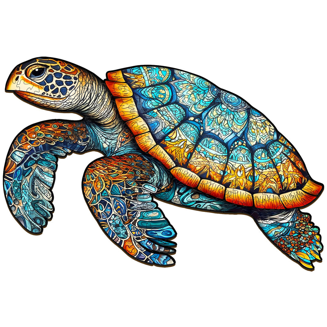 Mysterious Sea Turtle - Wooden Jigsaw Puzzle – peckeroom