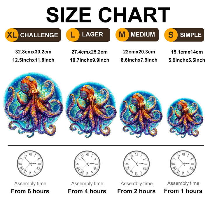 Mandala Wooden Octopus Jigsaw Puzzle