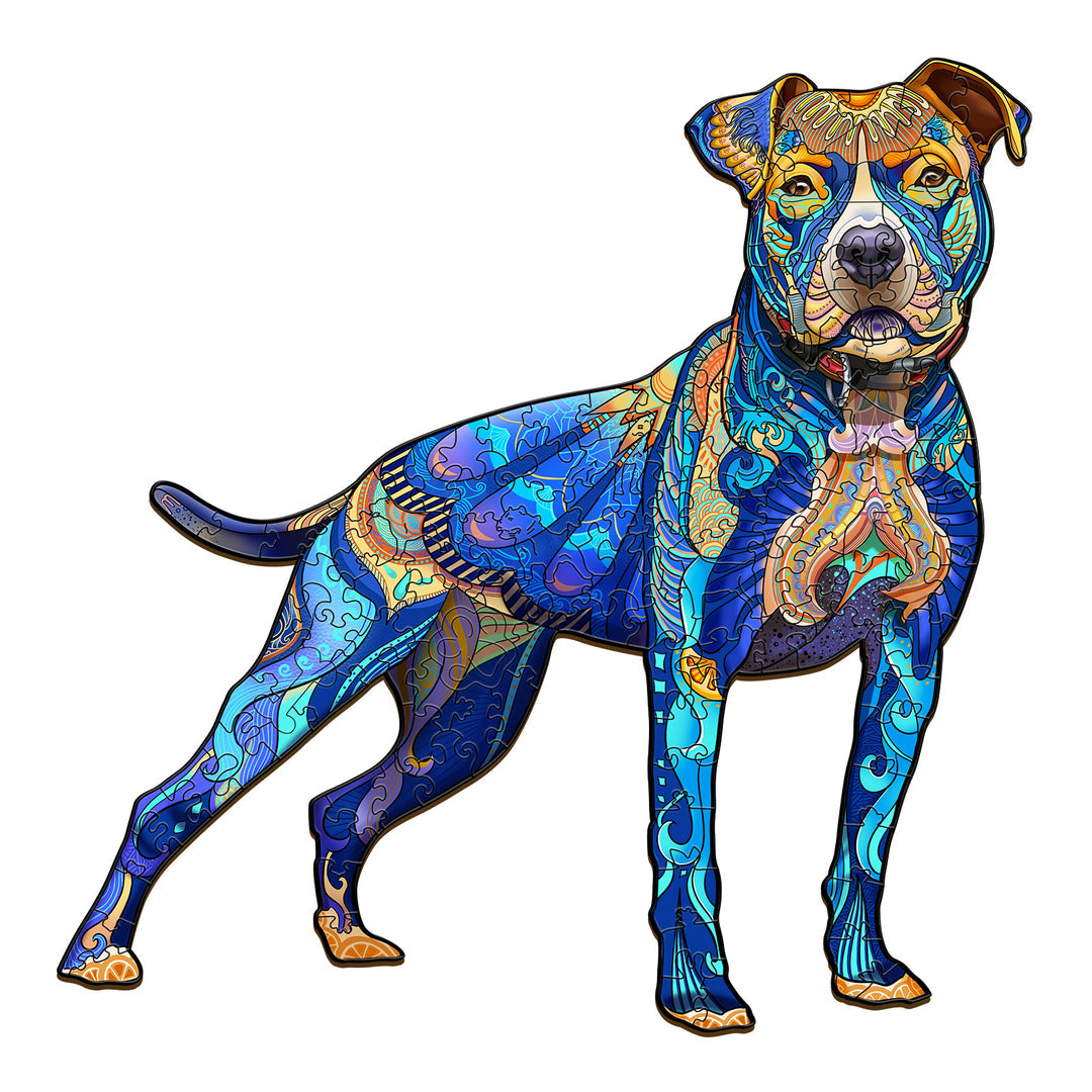 Painted Pit Bull - Wooden Jigsaw Puzzle