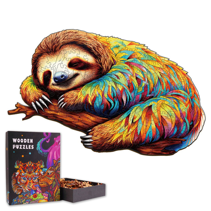 Relaxing Sloth - Wooden Jigsaw Puzzle