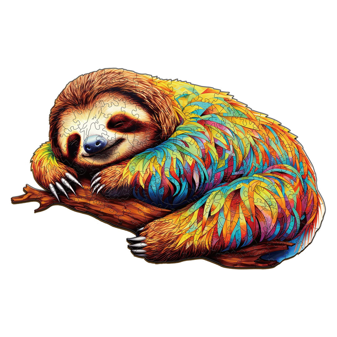 Relaxing Sloth - Wooden Jigsaw Puzzle