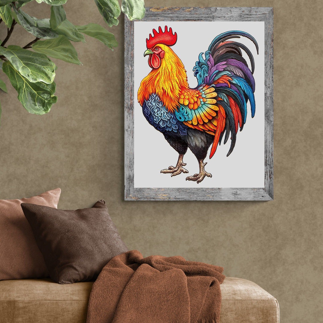 Spirited Rooster - Wooden Jigsaw Puzzle