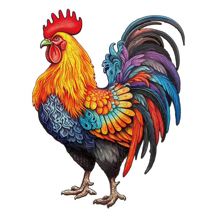 Spirited Rooster - Wooden Jigsaw Puzzle