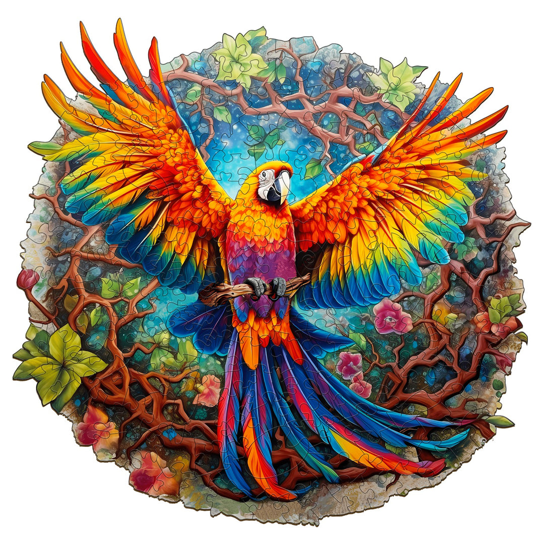 Spread-winged Parrot - Wooden Jigsaw Puzzle