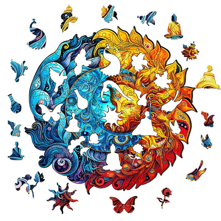 Sun And Moon - Wooden Jigsaw Puzzle
