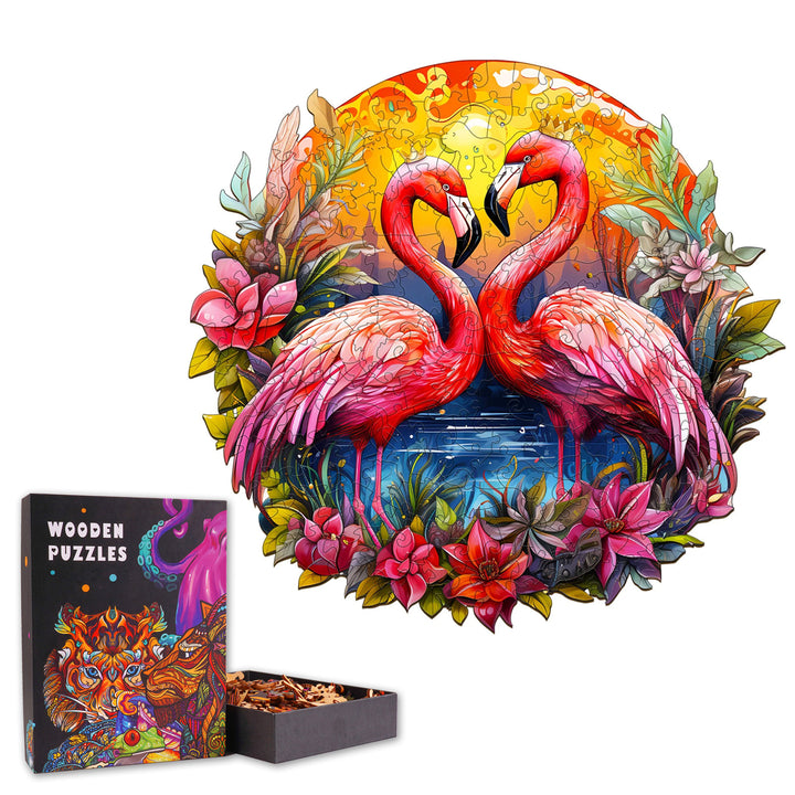 The Graceful Flamingoes - Wooden Jigsaw Puzzle