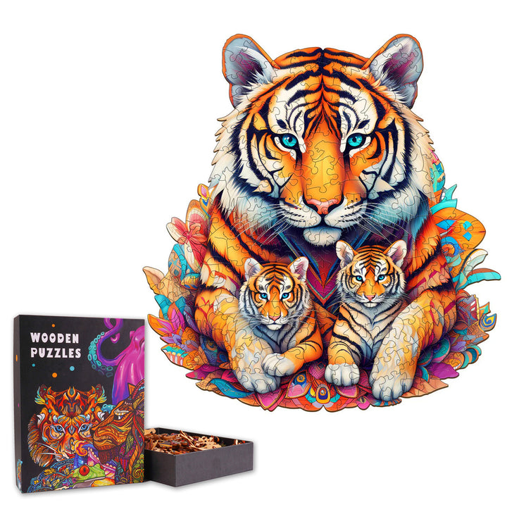 Tiger Family - Wooden Jigsaw Puzzle